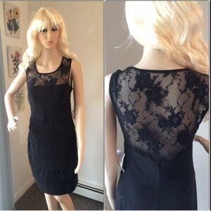 B Darlin Blue Sheath Cocktail Dress Sleeveless Scoop Neck